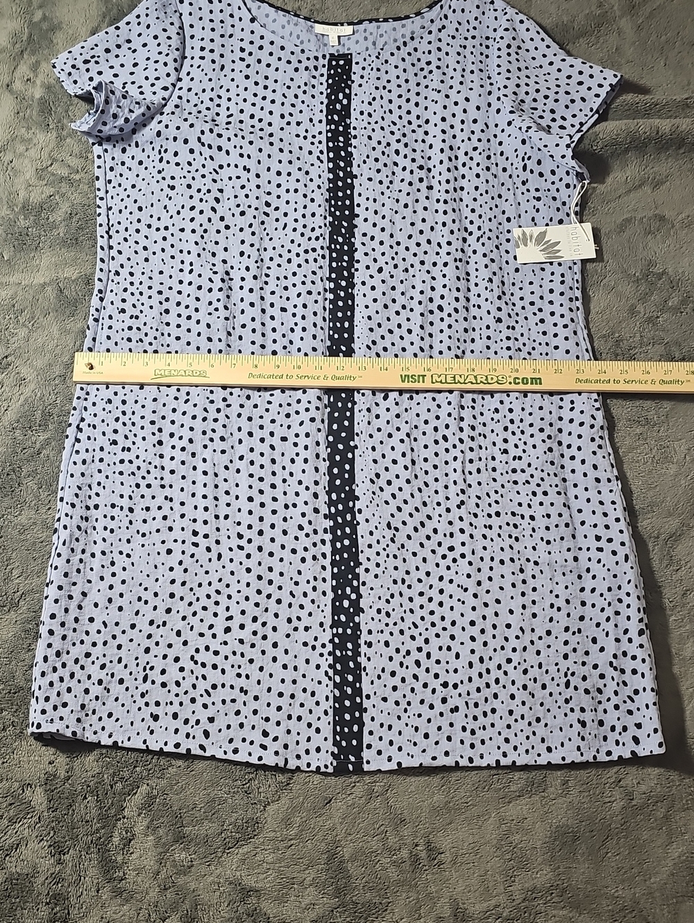 Habitat Slate Blue Black Dot Shift Dress Pockets Size XL NEW - Picture 4 of 10